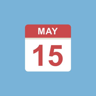 Takvim - 15 Mayıs illüstrasyon izole vektör işareti
