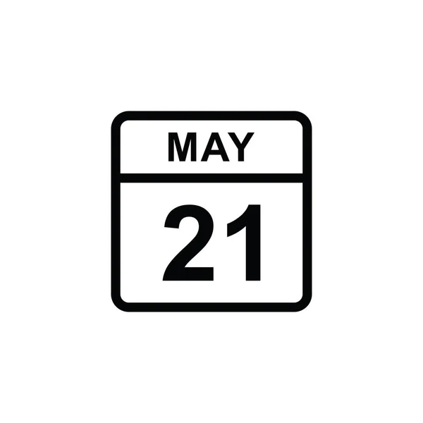 Calendário Ilustração Ícone Maio Símbolo Sinal Vetor Isolado — Vetor de Stock