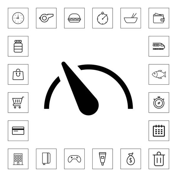 Snelheidsmeter Pictogram Illustratie Geïsoleerde Vector Teken Symbool — Stockvector