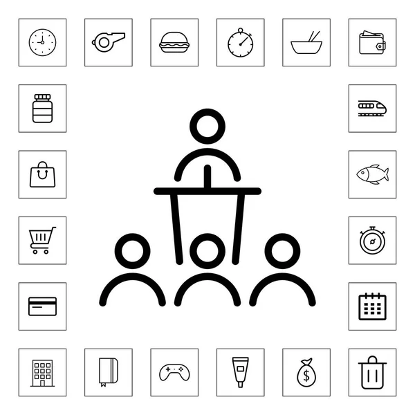 Иллюстрация Значка Контура Публичной Речи Изолированный Символ Векторного Знака — стоковый вектор