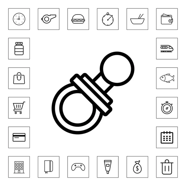 Pacifier Overzicht Pictogram Illustratie Geïsoleerde Vector Teken Symbool — Stockvector