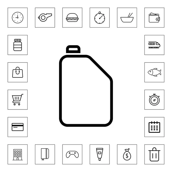 Icône Plastique Bouteille Pour Toile Mobile — Image vectorielle