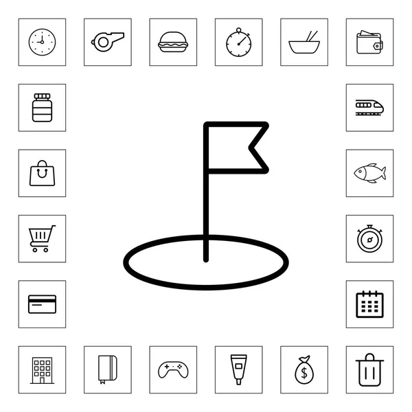 Vlag Schema Pictogram Illustratie Geïsoleerde Vector Teken Symbool — Stockvector