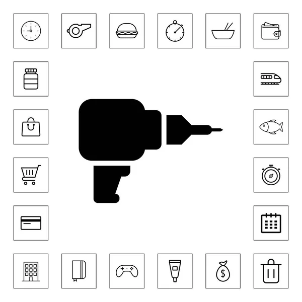 Icono Taladro Ilustración Símbolo Signo Vector Aislado — Archivo Imágenes Vectoriales