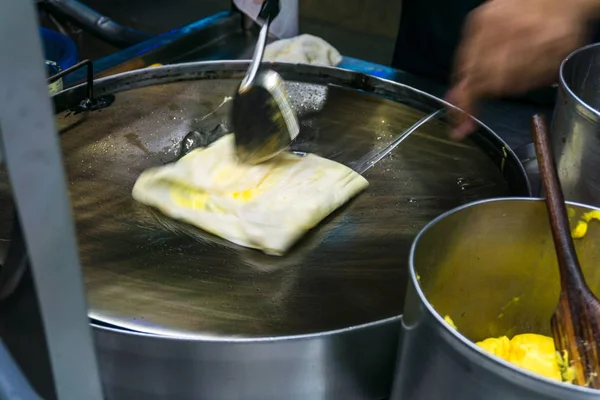 Roti pile in street food at thailand — Stock Photo, Image