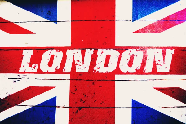 Londra metin eski tasarlanmış grunge İngiliz bayrağı