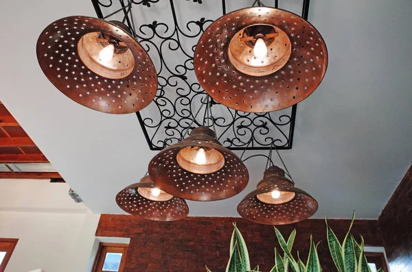 Copper lamp design on top roo — Stock Photo, Image
