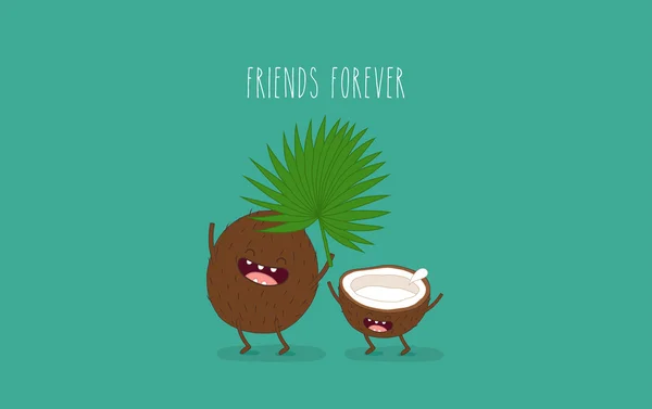 Cocos divertidos sonriendo — Vector de stock