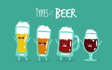 Funny types of beer clipart