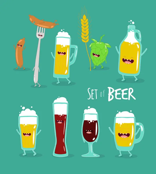 Jeu drôle de bière — Image vectorielle