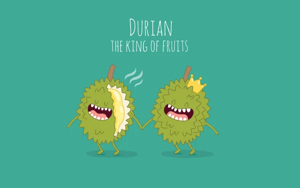 Funny Durian fruits — Stock Vector