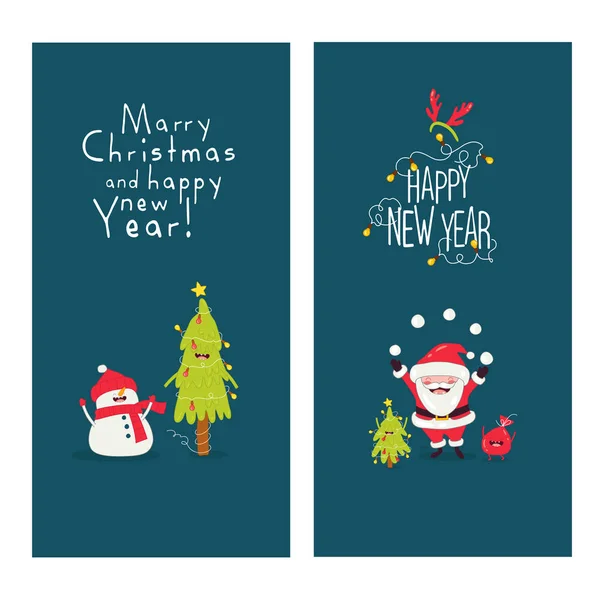 Christmas Cards Winter Symbols — Stock Vector