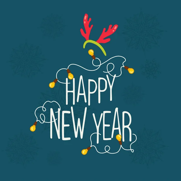 Happy New Year Lettering — Stock Vector