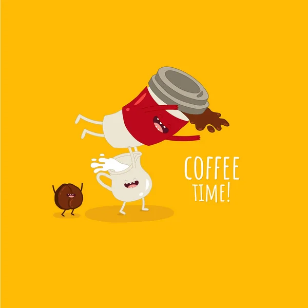 Adesivo Caffè Tempo Semplicemente Vettoriale Illustrazione — Vettoriale Stock