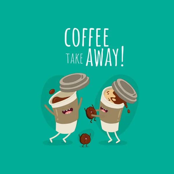 一杯谈恋爱的咖啡咖啡总是一个好主意 用于卡片 网页设计和T恤衫印刷 — 图库矢量图片