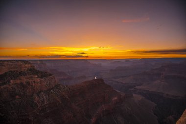 Büyük Kanyon Ulusal Parkı, Arizona, Usa 'nın gün batımı manzarası