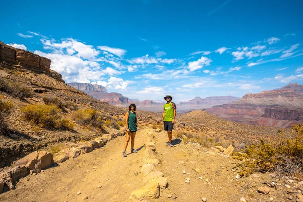 Caminhadas Casal Grand Canyon National Park Arizona Eua — Fotografia de Stock