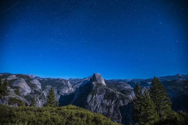 Vista Notturna Dello Yosemite National Park California Stati Uniti — Foto Stock