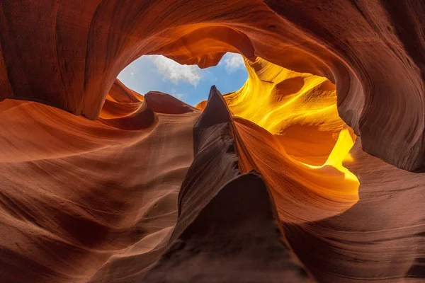 Sekoita Oranssi Punainen Kuvioita Käyrä Ala Antelope Arizona Viitteet — kuvapankkivalokuva