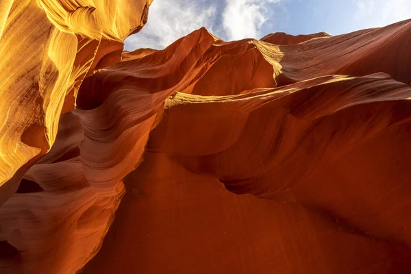 Sekoita Oranssi Punainen Kuvioita Käyrä Ala Antelope Arizona Viitteet — kuvapankkivalokuva