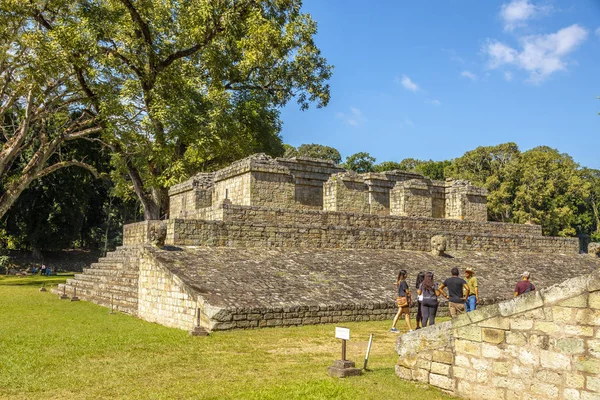 Pirâmide Maia Ruínas Copan Templos Honduras — Fotografia de Stock