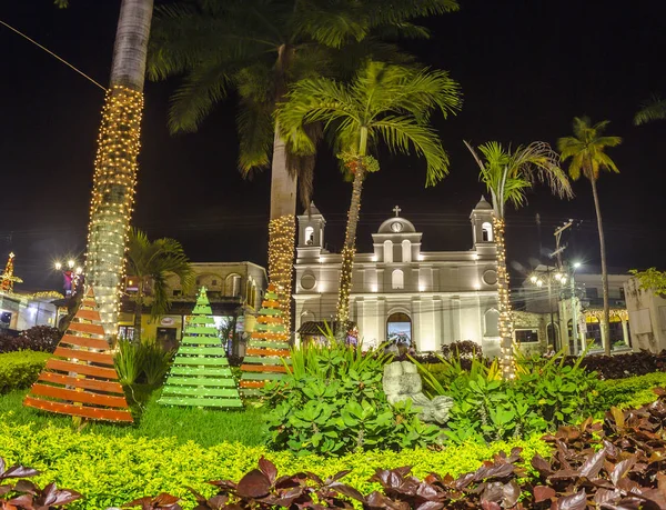 Plaza Copán Ruinas Decorada Navidad Honduras —  Fotos de Stock