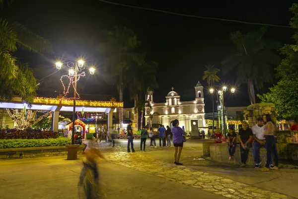 Πλατεία Κοπάν Ρουίνας Διακοσμημένη Χριστούγεννα Ονδούρα — Φωτογραφία Αρχείου
