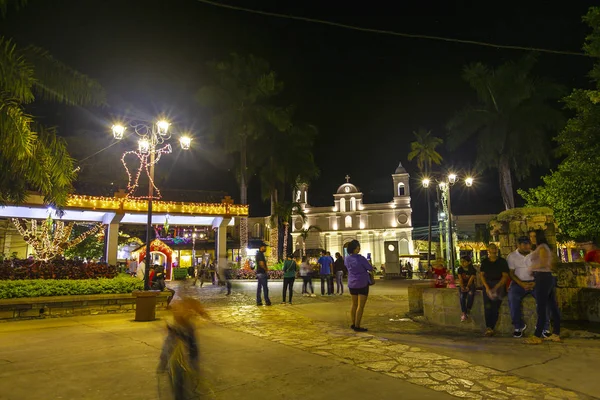 Praça Copan Ruinas Decorada Natal Honduras — Fotografia de Stock