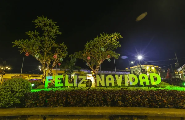 Feliz Navidad Plaza Copán Ruinas Honduras —  Fotos de Stock