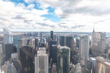 Manhattan, New York şehrinin muhteşem manzarası.