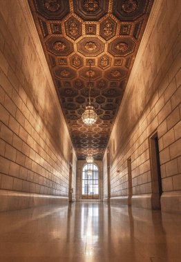 New York, ABD - 5 Ocak 2020: New York Ulusal Kütüphanesi 'nin içi