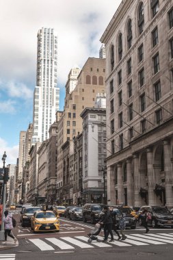 New York, ABD - 5 Ocak 2020: Manhattan 'daki güzel gökdelenler