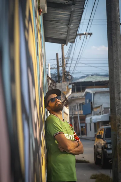 Tela Honduras January 2020 Young Man Graffiti Wall Street Tela — 图库照片