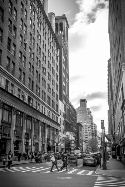 New York United States January 2020 Beautiful Skyscrapers Manhattan Black — Stock Photo, Image