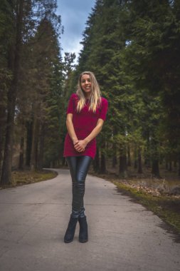 sonbahar Park genç kadının portresi