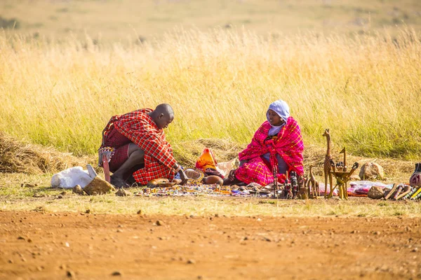 Masai Mara Kenya August 2018 Local Women Flea Market Masai — Stock Photo, Image