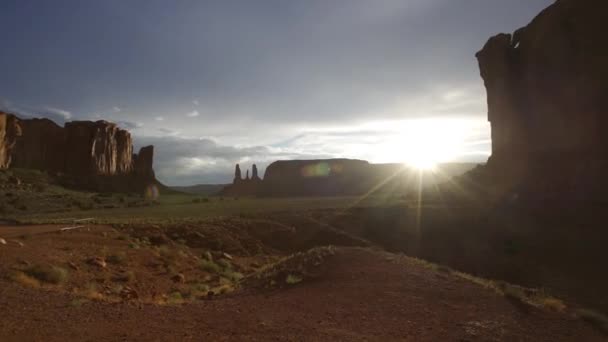 Sonnenuntergang Blick Auf Monument Valley Nationalpark Usa — Stockvideo