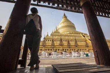 Bagan, Myanmar - 2018 Baharı: Antik Bagan Tapınağı, Myanmar
