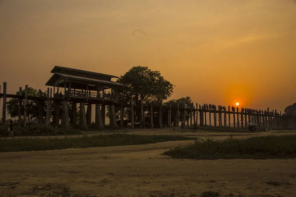 Pyin Lwin Myanmar Wiosna 2018 Zachód Słońca Widok Wsi — Zdjęcie stockowe