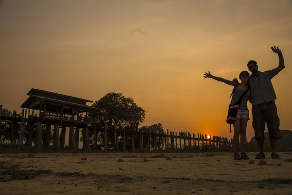Pyin Lwin Myanmar Wiosna 2018 Para Zachodzie Słońca — Zdjęcie stockowe