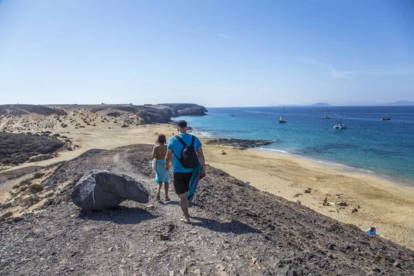 Bela Praia Papagayo Ilha Lanzarote Espanha — Fotografia de Stock