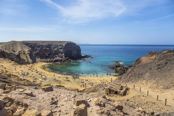 Όμορφη Παραλία Του Παπαγάλου Νήσος Lanzarote Ισπανία — Φωτογραφία Αρχείου