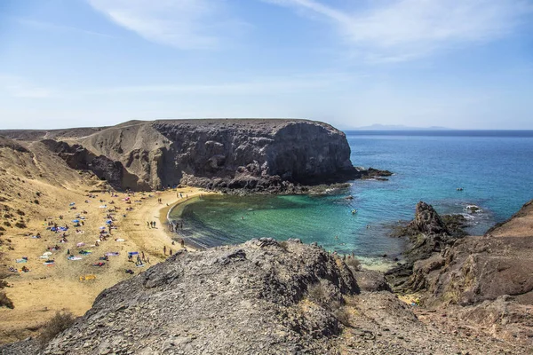 Όμορφη Παραλία Του Παπαγάλου Νήσος Lanzarote Ισπανία — Φωτογραφία Αρχείου