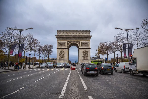 París Francia Diciembre 2018 Iew Del Famoso Arco Del Triunfo — Foto de Stock