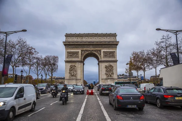 París Francia Diciembre 2018 Iew Del Famoso Arco Del Triunfo — Foto de Stock