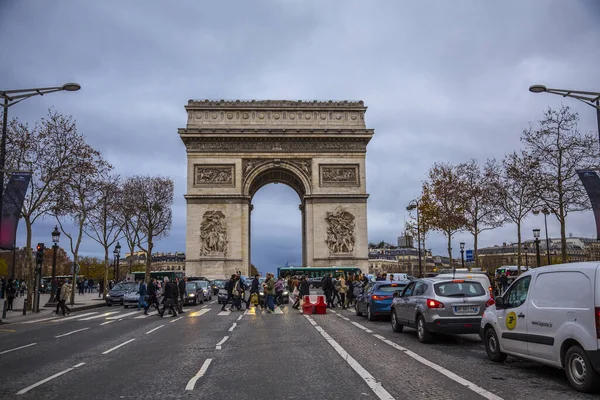 Париж Франция Декабря 2018 Года Открытие Знаменитой Триумфальной Арки Париже — стоковое фото
