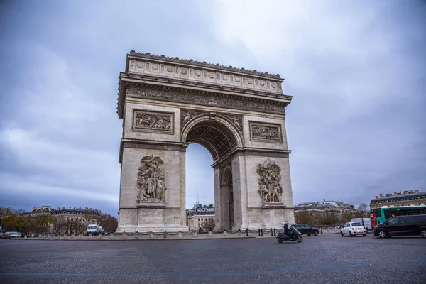 Parijs Frankrijk December 2018 Zicht Beroemde Arc Triomphe Parijs — Stockfoto