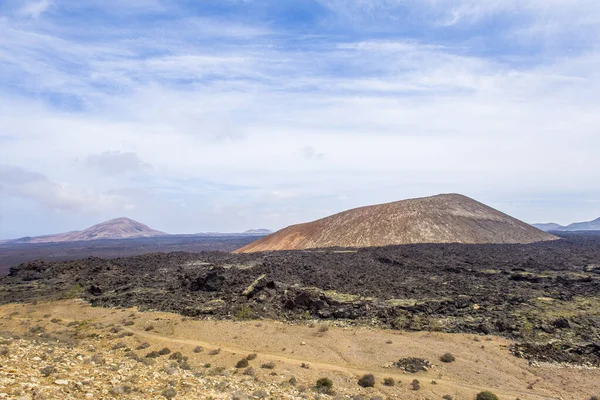 Güzel Timanfaya Volkanında Lav Denizi Timanfaya Parkı Lanzarote Spanya — Stok fotoğraf