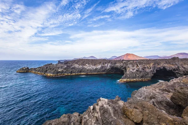 Krásná Pláž Papagayo Její Průzračná Voda Ostrov Lanzarote Španělsko — Stock fotografie