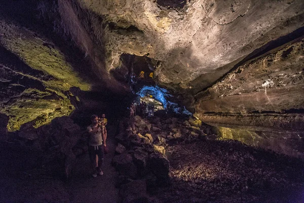 Lanzarote Spanien Oktober 2018 Höhle Mit Felsen Und Stalagmiten Cueva — Stockfoto